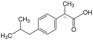 Chemical formula for ibuprofen