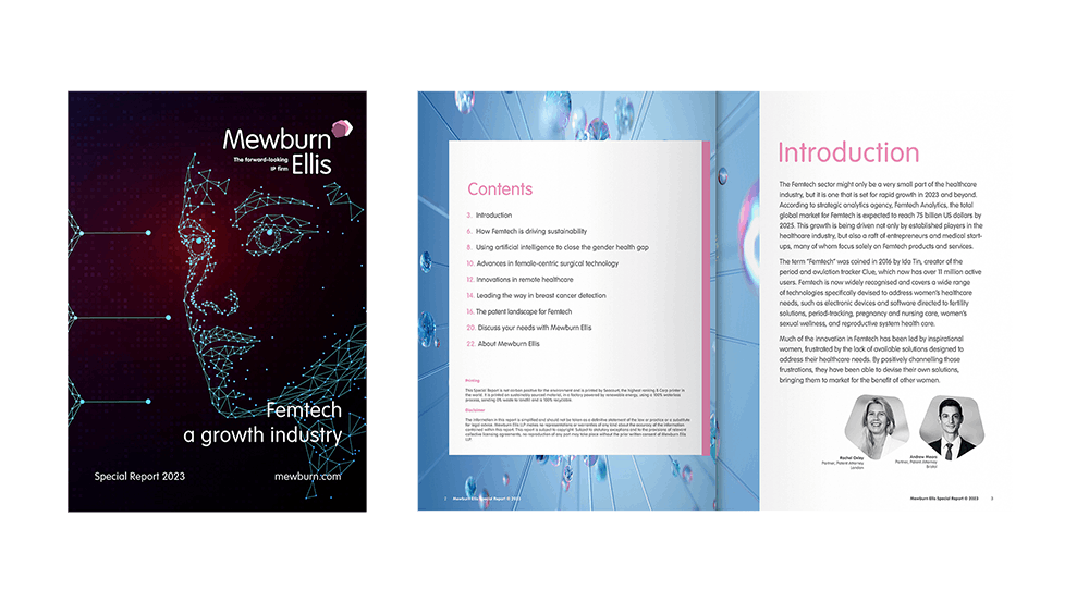 Open pages of FemTech Report