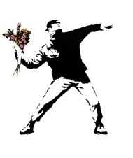 banksy flower thrower