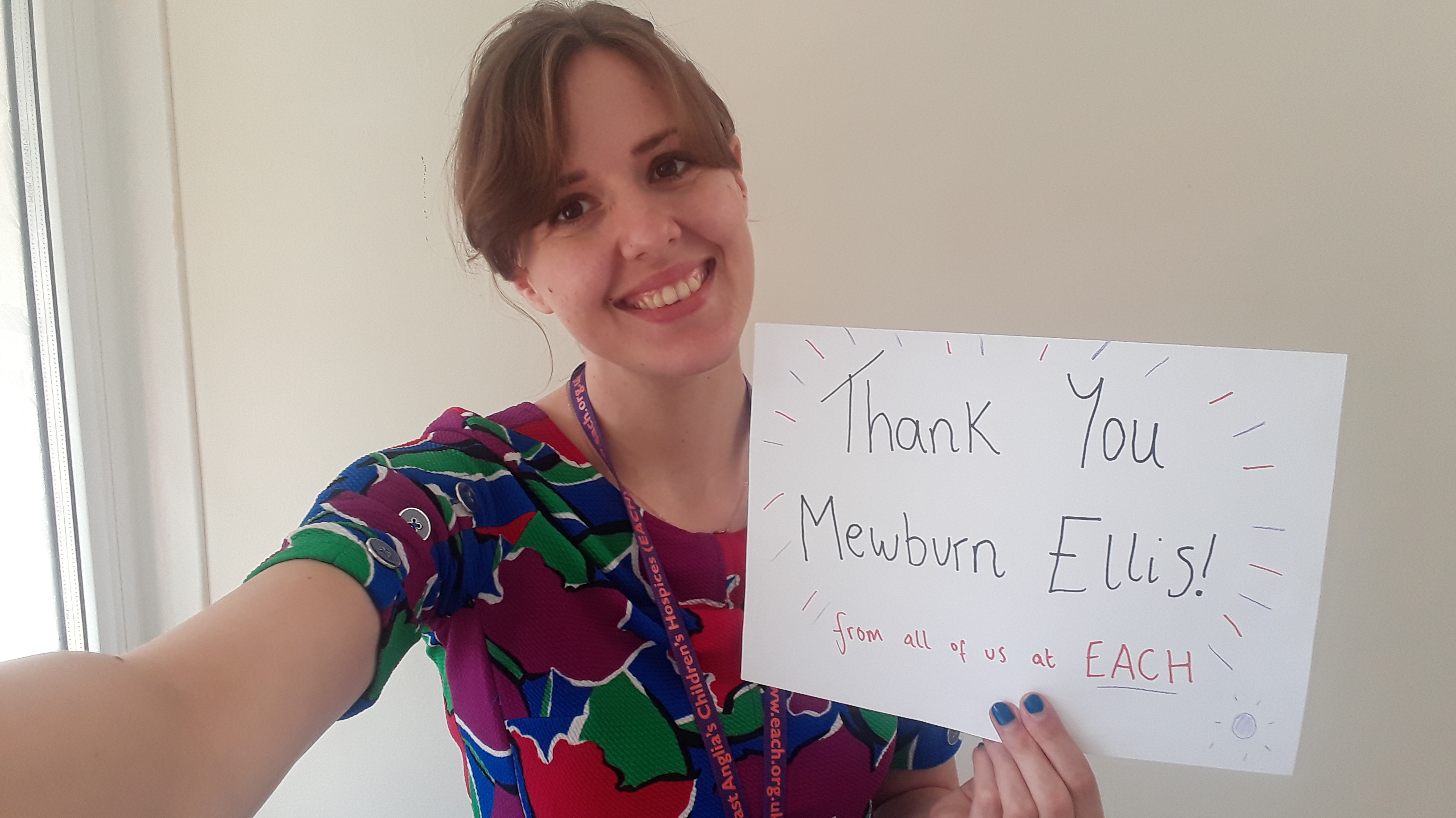 Mewburn Ellis Cambridge donates £15,000, enough to fund 15 sessions of short break care for East Anglian's Children's Hospices (EACH)